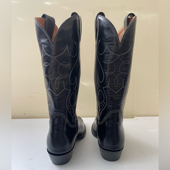 NWT Alberta Boot Black Cowhide Leather Cowboy Western Boots Women Size 10 US - Picture 3 of 8